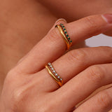 Adeline Diamond Simulant Gold Ring
