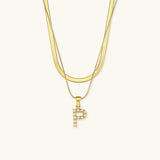 Fiona Layered Gold Initial Letter Necklace