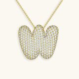 Bubble Initial Diamond Necklace