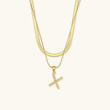 Fiona Layered Gold Initial Letter Necklace