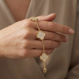 Four Leaf Clover In Gold Zirconia